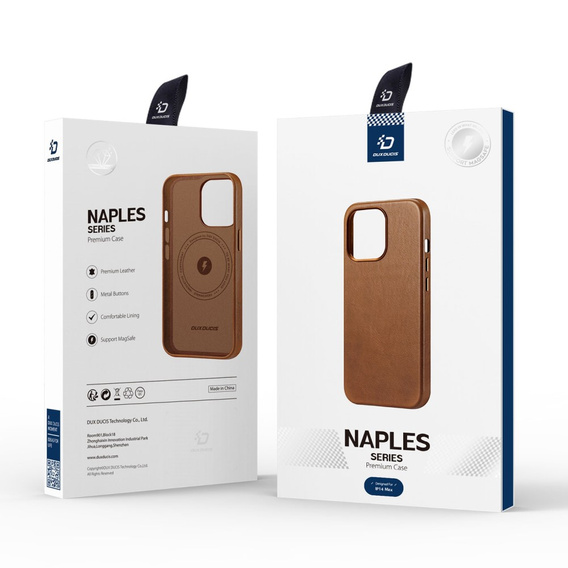 Pouzdro pro iPhone 14, Dux Ducis Max Naples, hnědé