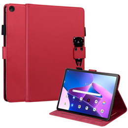 Pouzdro pro Lenovo Tab M10 Plus 10.6 Gen 3, s klopou, animal, červené