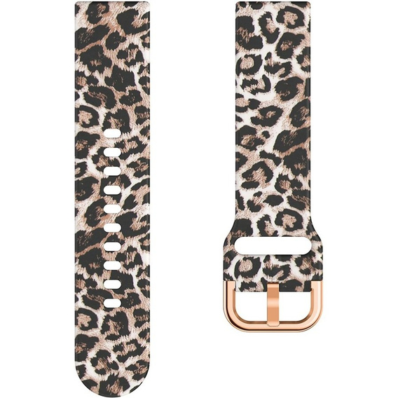 Pasek Silikonowy uniwersalny 22mm, Brown Leopard