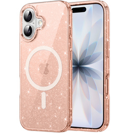 Pouzdro pro iPhone 17, pro MagSafe, třpytivé, průsvitně zlaté