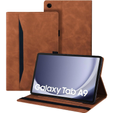 Pouzdro pro Samsung Galaxy Tab A9, Classic, s prostorem pro stylus, hnědé