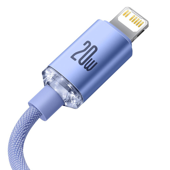 Baseus kabel Crystal Shine USB-C – Lightning 1,2 m 20 W pro zařízení Apple (Lightning)