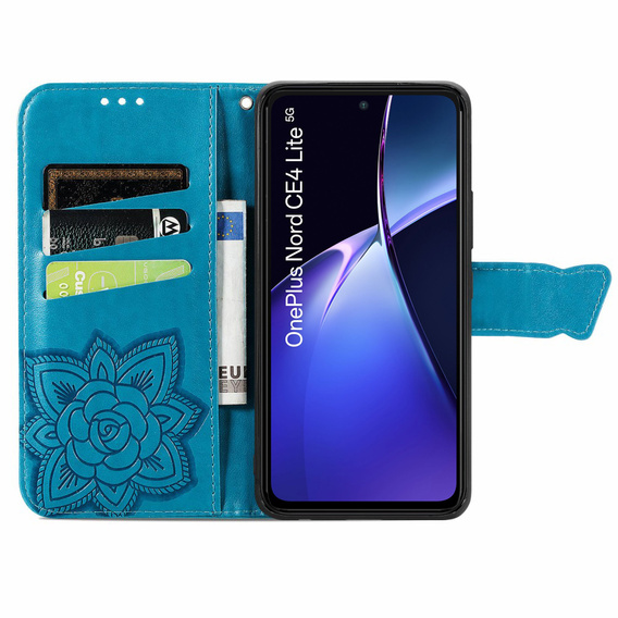 Klopové pouzdro pro OnePlus Nord CE4 Lite, Butterfly, modré