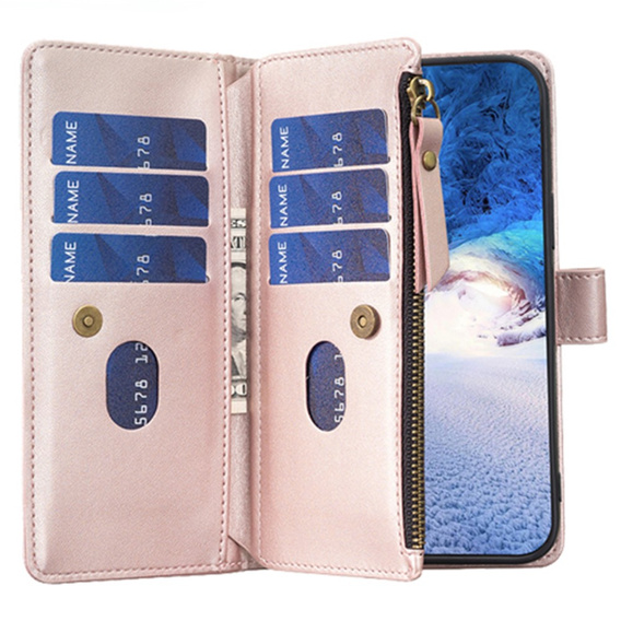 Klopové pouzdro pro Samsung Galaxy A25 5G, Wallet Zipper Pocket, černé