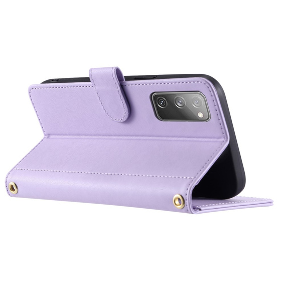 Pouzdro s klopou pro Samsung Galaxy S20 FE, Rhombus Crossbody Leather, fialové