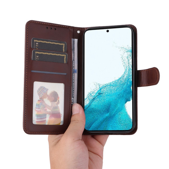 Klopové pouzdro pro Samsung Galaxy A34 5G, Leather Wallet, hnědé