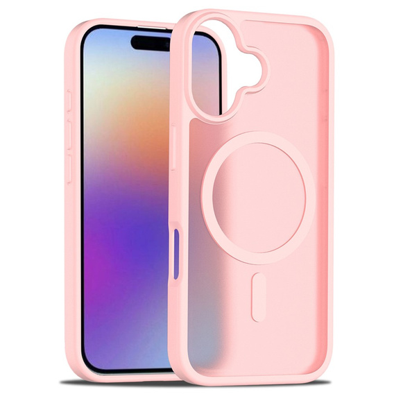 Pouzdro Matt pro iPhone 17, pro MagSafe, průsvitné růžové