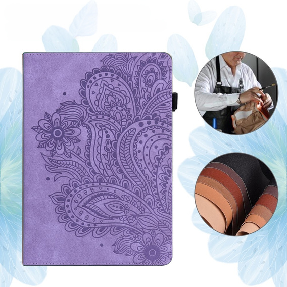 Pouzdro s klopou pro Xiaomi Redmi Pad SE 11", flower, fialové