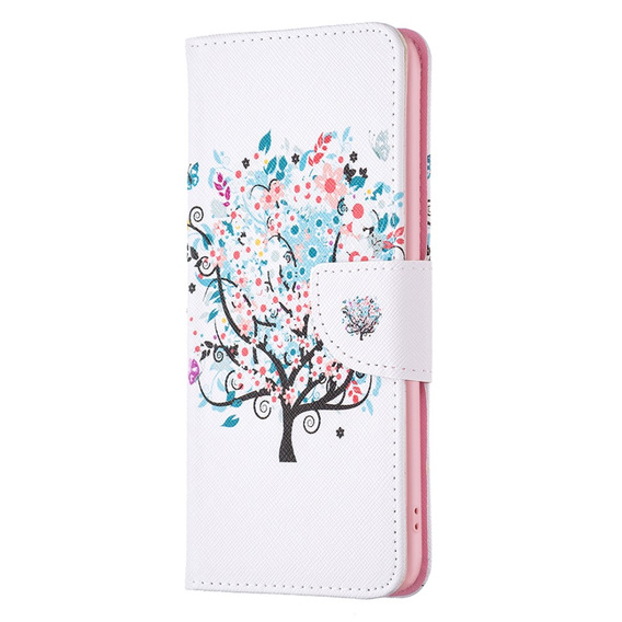 Klopové pouzdro pro Xiaomi Redmi 12C, Wallet, colorful tree, bílé