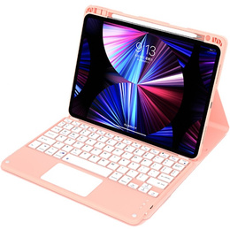 Pouzdro + klávesnice iPad Air 10.9 4 2020 / 5 2022, Touchpad, růžové rose gold