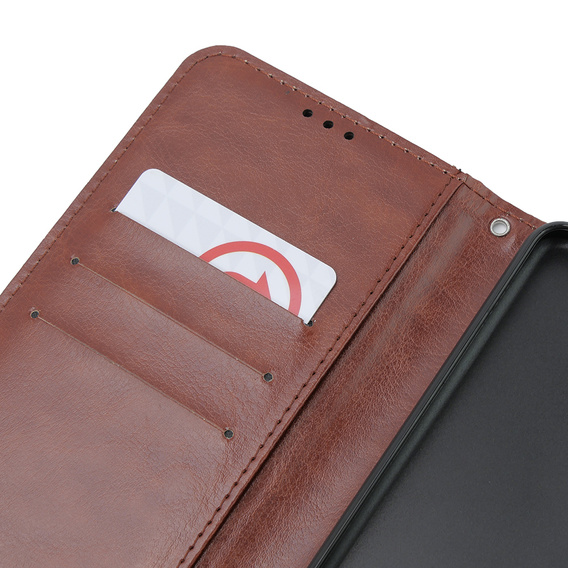 Klopové pouzdro pro Oppo A58 4G, Crazy Horse Wallet, hnědé