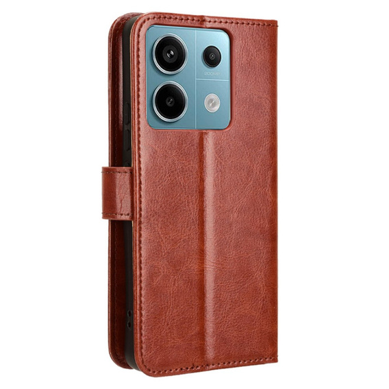 Klopové pouzdro pro Xiaomi Redmi Note 13 Pro 5G, Crazy Horse Wallet, hnědé
