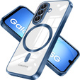 Pouzdro pro Samsung Galaxy A17 5G, Electro MagSafe, průhledné s tmavě modrými boky