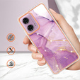 Ochranné pouzdro pro Motorola Moto G24 / G24 Power / G04, Marble Slim Case, fialové