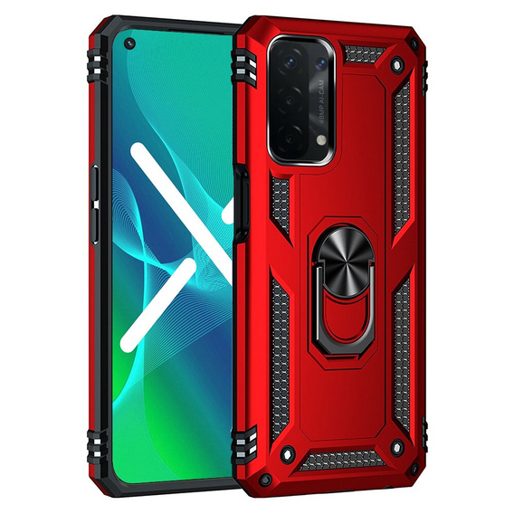 Pancéřové pouzdro pro OPPO A54 5G/A74 5G/A93 5G, Nox Case Ring, červené