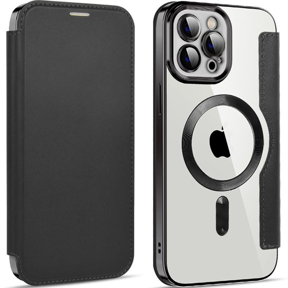 Klopové pouzdro pro iPhone 12 Pro, RFID Wallet MagSafe CamShield, černé