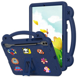 Dětské pouzdro pro Samsung Galaxy Tab S9 FE+ Plus, Cute Patterns, se stojánkem, tmavě modrá