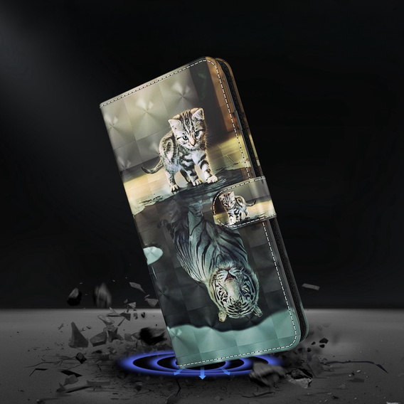 Klopové pouzdro pro Oppo A17, Wallet, Cat & Tiger