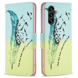 Klopové pouzdro pro Samsung Galaxy A55 5G, Wallet, Feather, modré