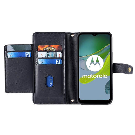 Klopové pouzdro pro Motorola Moto G53 5G/ G23 4G/ G13 4G, Wallet Zipper Pocket, černé