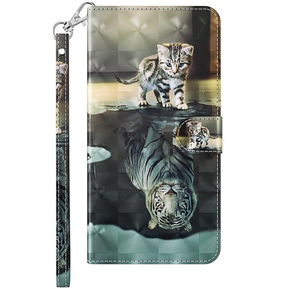 Klopové pouzdro pro Oppo A17, Wallet, Cat & Tiger