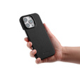 Pouzdro MELKCO pro iPhone 16 Pro, kožené, černé