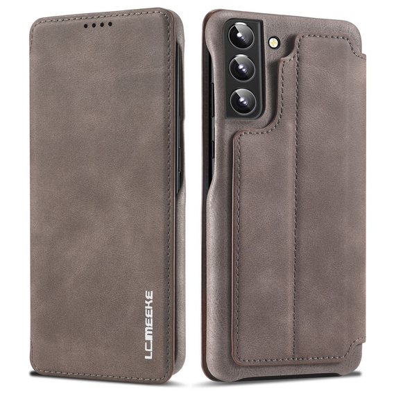 Klopové pouzdro pro Samsung Galaxy S22+ Plus 5G, LC.IMEEKE, káva