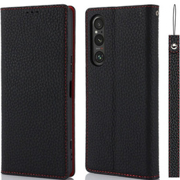 Klopové pouzdro pro Sony Xperia 1 V, Litchi Skin Grain, černé