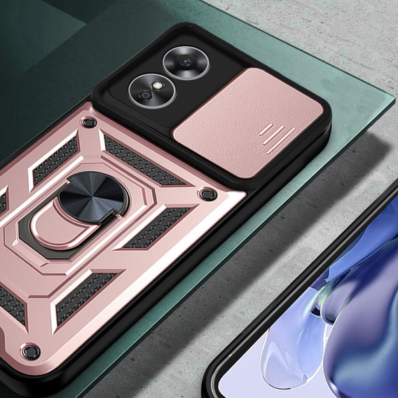 Pouzdro pro Oppo A17, CamShield Slide, růžové rose gold