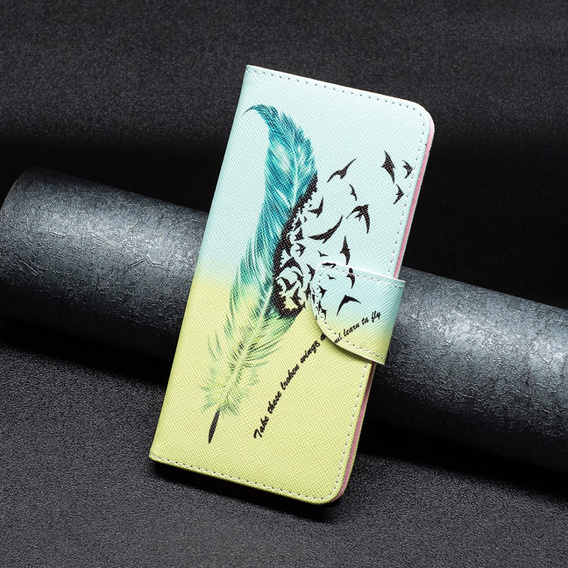 Klopové pouzdro pro Motorola Moto G54 5G, Wallet, feather, modré