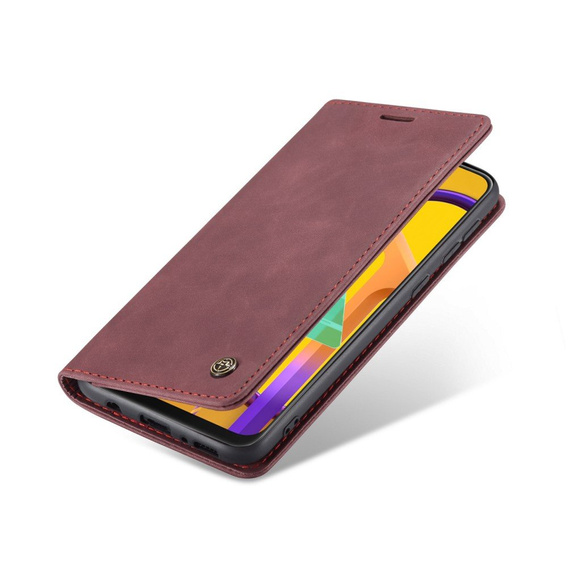 Pouzdro CASEME pro Samsung Galaxy M21, Leather Wallet Case, kaštanové