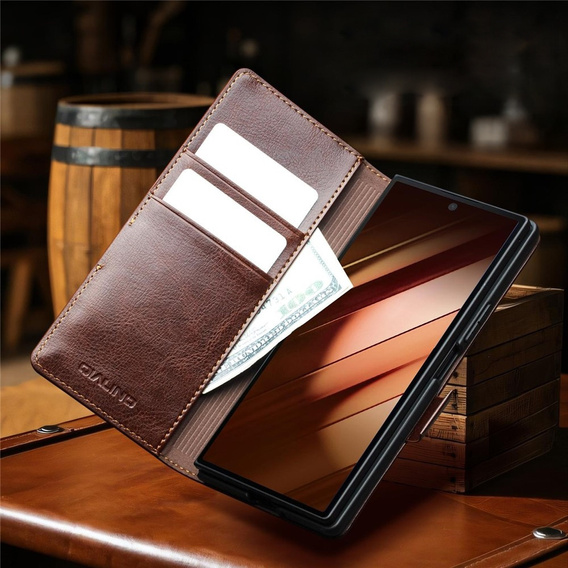Kožené peněženkové pouzdro s funkcí stojánku pro Samsung Galaxy Z Fold7