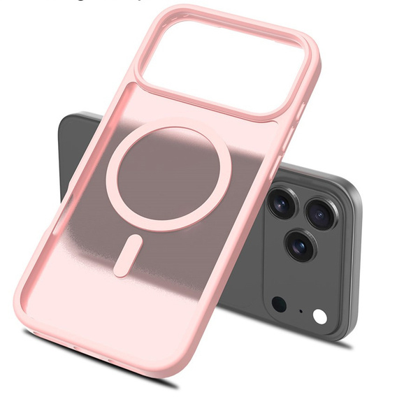 Matné pouzdro pro iPhone 17 Pro Max, pro MagSafe, průsvitné růžové