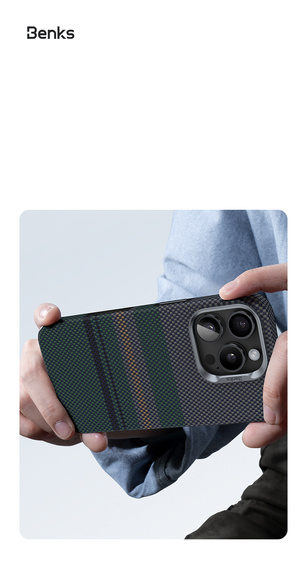 Pouzdro BENKS Kevlar Magnetic Armor Pro Aurora 600D B062 pro MagSafe pro iPhone 15 Pro Max