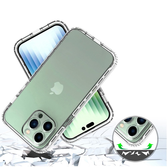 Pouzdro pro iPhone 14 Pro, Shockproof, s fólií, průhledné