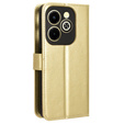 Klopové pouzdro pro Infinix Hot 40i, Crazy Horse Wallet, zlaté