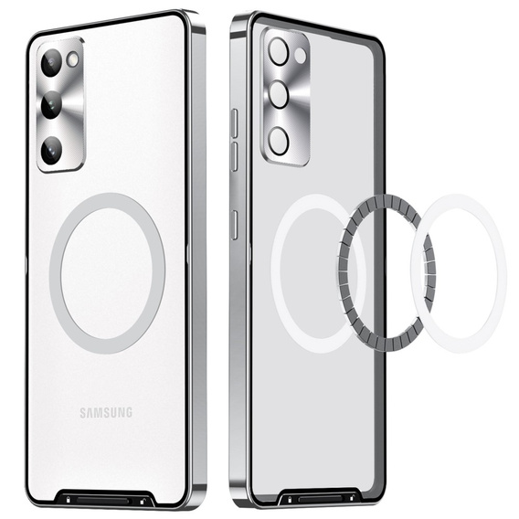 Ochranné pouzdro na fotoaparát pro Samsung Galaxy S20 FE, CamShield MagSafe, průhledná / stříbrná