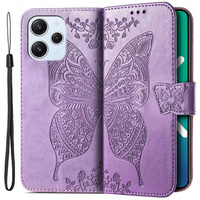 Klopové pouzdro pro Xiaomi Redmi 12, Butterfly, fialové