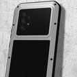 Pouzdro Love Mei pro Samsung Galaxy A53 5G, armored with glass, stříbrné
