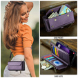 Pouzdro CASEME pro Samsung Galaxy S25 FE, RFID Leather Wallet, s popruhem přes rameno, fialové
