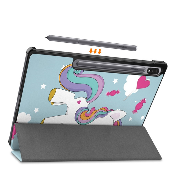 Pouzdro pro Samsung Galaxy Tab S9 Plus, Smartcase, unicorn