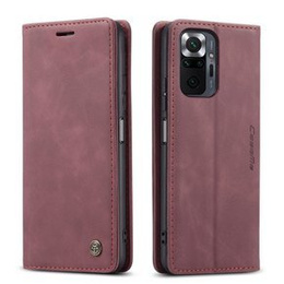 Pouzdro CASEME pro Xiaomi Redmi Note 10 Pro, Leather Wallet Case, červené