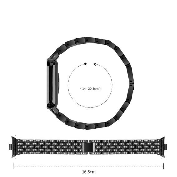 Diamantový náramek pro Xiaomi Smart Band 8 Pro, černý