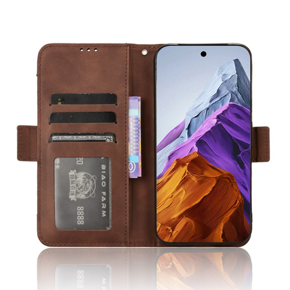 Klopové pouzdro pro Google Pixel 9 Pro XL, Card Slot, hnědé