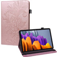 Pouzdro s klopou pro Samsung Galaxy Tab S7, flower, modré
