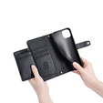 Klopové pouzdro pro iPhone 15, Wallet Zipper Pocket, černé