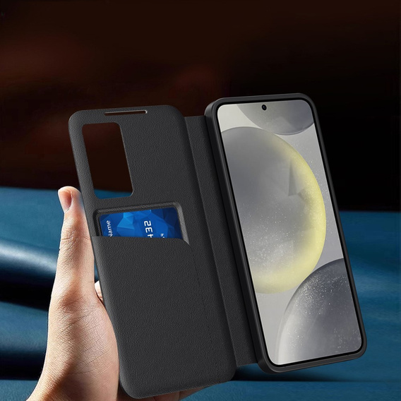 Flipové pouzdro pro Samsung Galaxy S25 Ultra, Smart View Wallet, černé