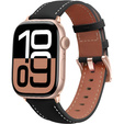 Kožený řemínek pro Apple Watch 1/2/3/4/5/6/7/8/SE/Ultra 42/44/45/49 mm, černý