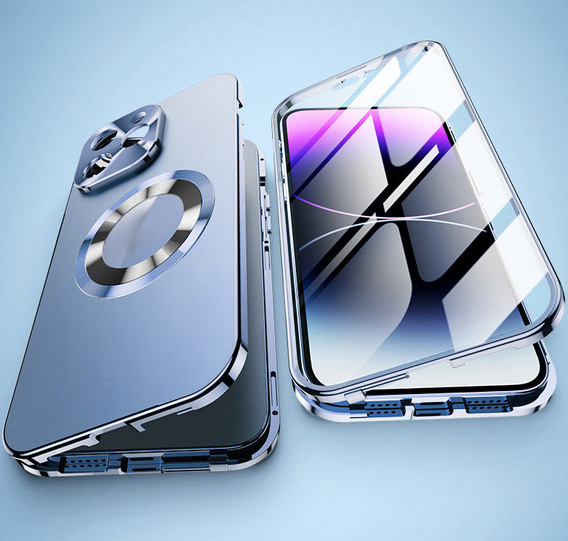 Pouzdro pro iPhone 13 Pro Max, Dual Glass, pro Magsafe, modré