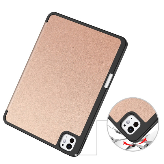 Pouzdro pro iPad Pro 11" 2024 (5 gen.), Smartcase s prostorem pro stylus, růžové